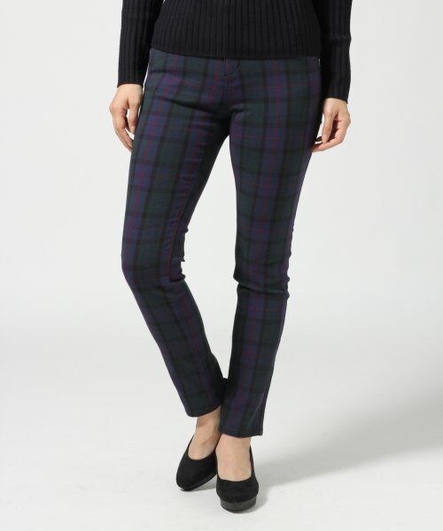 LEPSIM（レプシィム）の「ストレッチチェックスリムパンツ（パンツ・レディース・ブラック/グリーン/ネイビー・Ｓ/Ｍ/Ｌ）」の2枚目の写真