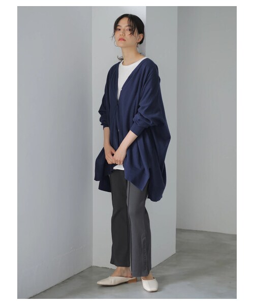 AMERICAN HOLIC（アメリカンホリック）の「サイドボタンリブパンツ（パンツ・チャコールグレー/グレーベージュ・M/L）」の5枚目の写真