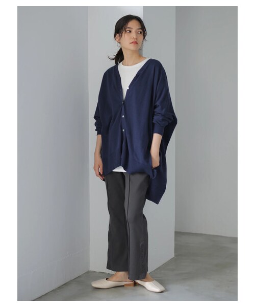 AMERICAN HOLIC（アメリカンホリック）の「サイドボタンリブパンツ（パンツ・チャコールグレー/グレーベージュ・M/L）」の4枚目の写真