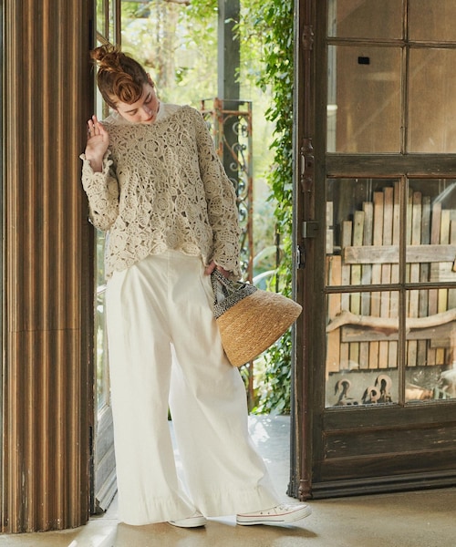 PUAL CE CIN（ピュアルセシン）の「甘織ツイルサスペンダーパンツ（その他パンツ・レディース・オフホワイト/ベージュ/カーキ/スミクロ・FREE）」の3枚目の写真