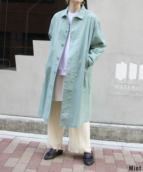 Sheson（シーズン）の「コットンステンカラーコート（ステンカラーコート・レディース・ベージュ/グリーン/その他/ブルーグレー/セージグリーン・FREE/F）」の7枚目の写真