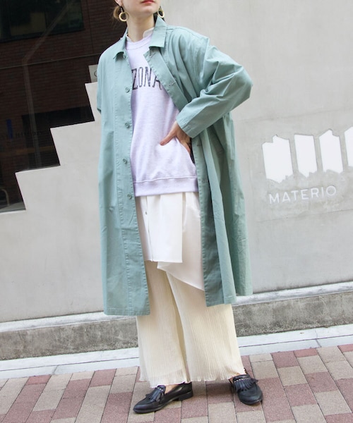 Sheson（シーズン）の「コットンステンカラーコート（ステンカラーコート・レディース・ベージュ/グリーン/その他/ブルーグレー/セージグリーン・FREE/F）」の8枚目の写真