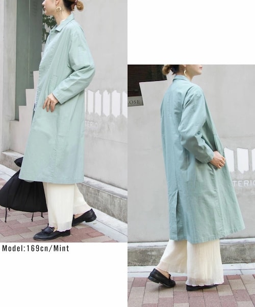 Sheson（シーズン）の「コットンステンカラーコート（ステンカラーコート・レディース・ベージュ/グリーン/その他/ブルーグレー/セージグリーン・FREE/F）」の12枚目の写真
