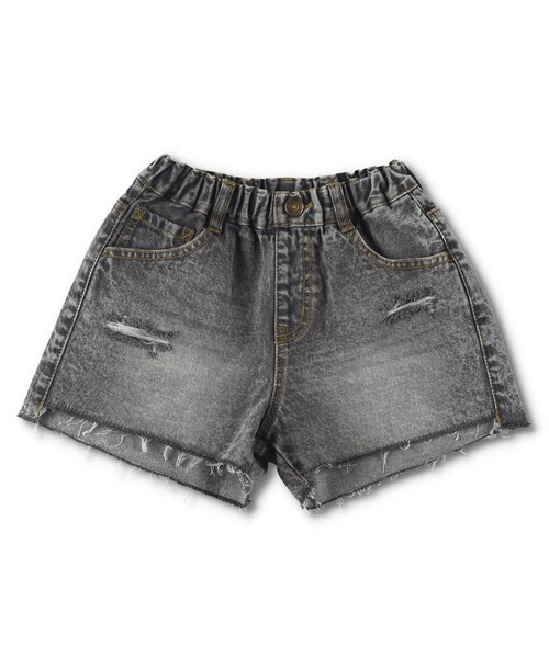 RADCHAP(ラッドチャップ)の「ダメージ加工デニムショートパンツ(デニムパンツ・キッズ・サックス/グレー・90cm~150cm)」の2枚目の写真