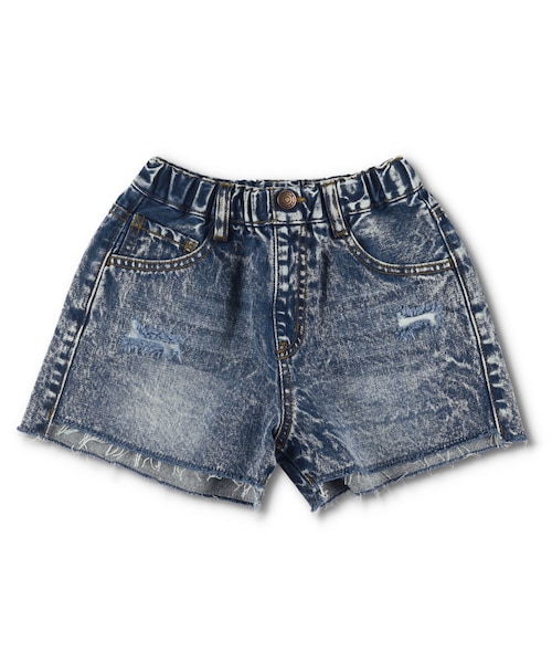 RADCHAP(ラッドチャップ)の「ダメージ加工デニムショートパンツ(デニムパンツ・キッズ・サックス/グレー・90cm~150cm)」の1枚目の写真