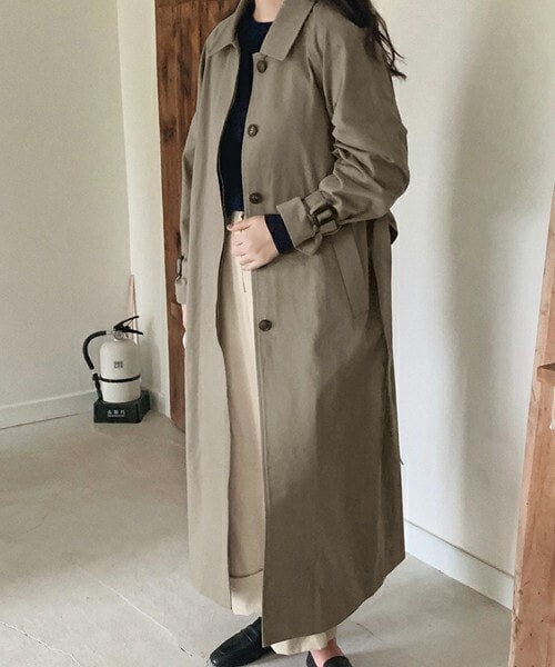 DHOLIC（ディーホリック）の「[laurenhi] 2TYPEシングルトレンチコート（トレンチコート・レディース・ホワイト/ブラウン・ONESIZE）」の2枚目の写真