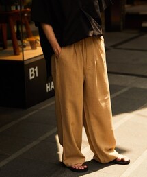 TECH-LINEN WIDE TACK PANT