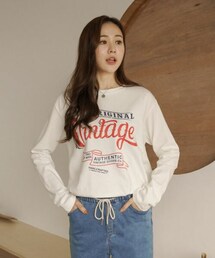 DHOLIC STYLE | [clicknfunny] ビンテージ風ロゴTシャツ(Tシャツ/カットソー)