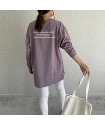 copine | バックロング&サイドスリットデザイン！バックロゴロンT(4color)(Tシャツ/カットソー)