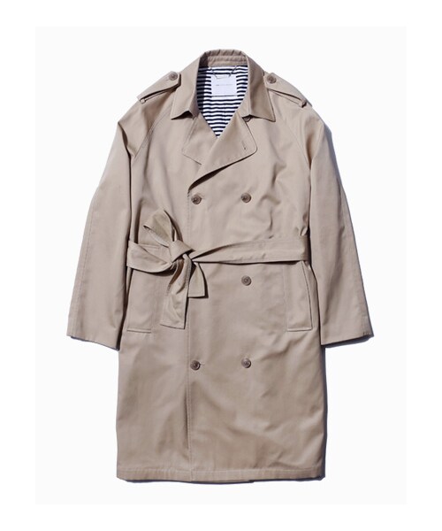 LIFUL MINIMAL GARMENTS.(ライフルミニマルガーメンツ)の「LIFUL MIX STRIPE LINED TRENCH COAT TAN(ジャケット/アウター・メンズ・기타・S/M/L)」の1枚目の写真