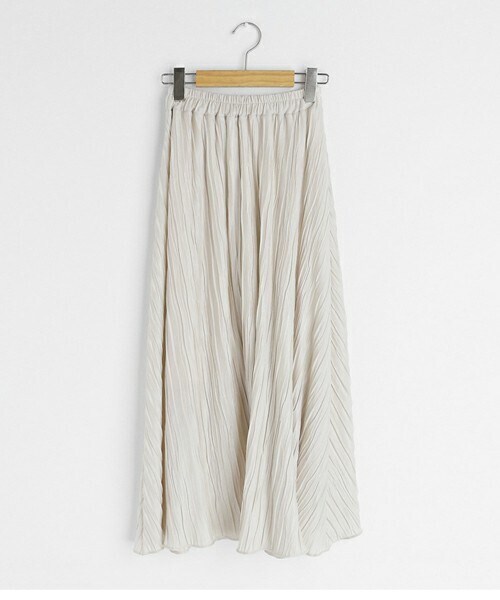 DHOLIC（ディーホリック）の「ウエストゴムリンクルスカート（スカート・レディース・ホワイト/ベージュ/ブラック・ONESIZE）」の3枚目の写真