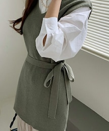 DHOLIC | ストラップ付Vネックニットベスト(ベスト)