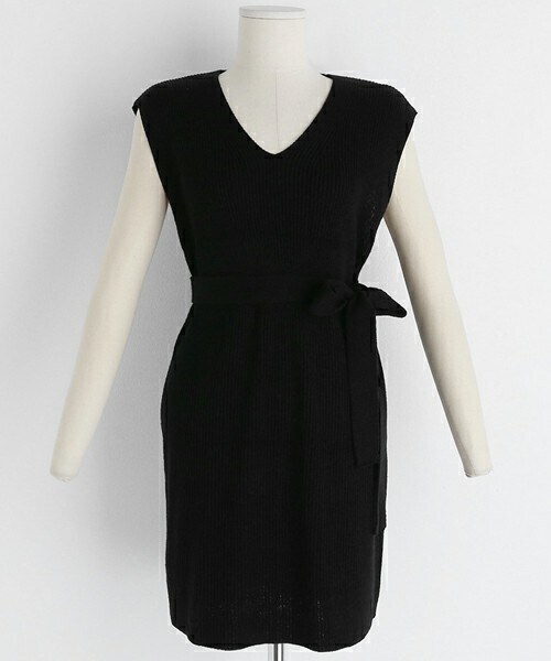 DHOLIC（ディーホリック）の「ストラップ付Vネックニットベスト（ベスト・レディース・グリーン/ホワイト/ブラウン/ブラック・ONESIZE）」の3枚目の写真