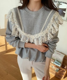 DHOLIC | レースフリルポイントスウェット(スウェット)