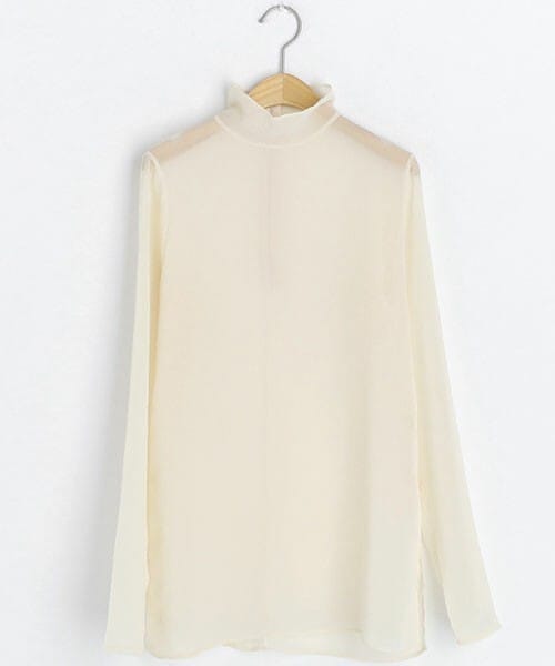 DHOLIC(ディーホリック)の「シアーハイネックブラウス(シャツ/ブラウス・レディース・ホワイト/ブラック/ベージュ・FREE)」の3枚目の写真