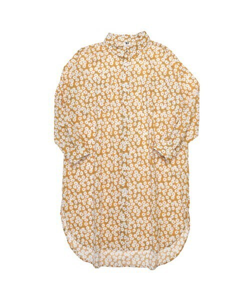 T>>2（ティーツー）の「花柄シャツワンピース（シャツワンピース・キッズ・01.ピンク/02.イエロー/03.ネイビー・130-150）」の3枚目の写真