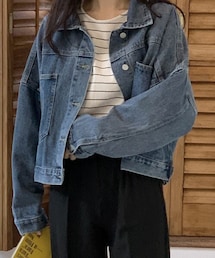 DHOLIC STYLE | [hellosweety] ウォッシュドデニムジャケット(デニムジャケット)