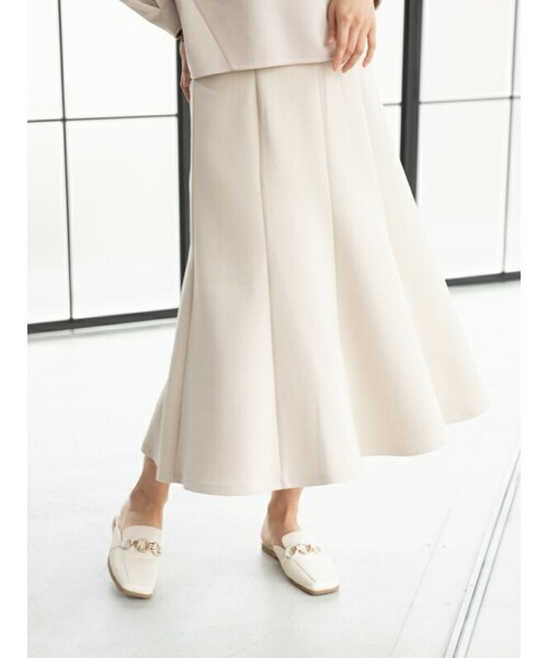 Rewde（ルゥデ）の「8枚ハギダンボールフレアースカート（1R10-01200）（スカート・レディース・ホワイト/グリーン/ベージュ・M）」の2枚目の写真