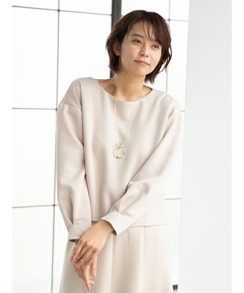 Rewde（ルゥデ）の「バックＺＩＰプルオーバー（1R15-01167）（Tシャツ/カットソー・レディース・ホワイト/ベージュ/グリーン・M）」の2枚目の写真