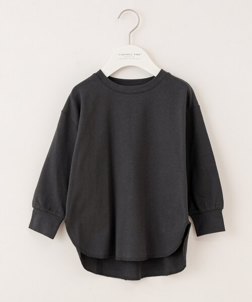 CIAOPANIC TYPY(チャオパニックティピー)の「【KIDS】<21SS>テールヘムライン ビッグTee(Tシャツ/カットソー・キッズ・サンドベージュ/チャコールグレー/トープ・S/XL/XXL/M/L)」の2枚目の写真