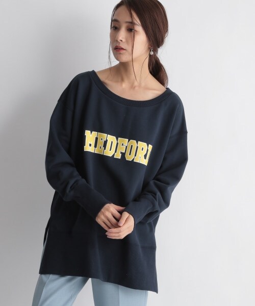 Andemiu(アンデミュウ)の「デザインロゴスウェット(トップス・ホワイト/ネイビー)」の9枚目の写真