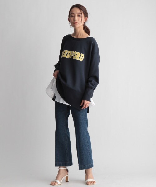 Andemiu(アンデミュウ)の「デザインロゴスウェット(トップス・ホワイト/ネイビー)」の8枚目の写真