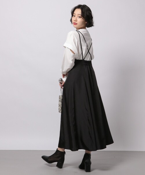 PAGEBOY（ページボーイ）の「グロッシーツイルキャミワンピース（ワンピース/ドレス・ブラック/グレージュ）」の6枚目の写真