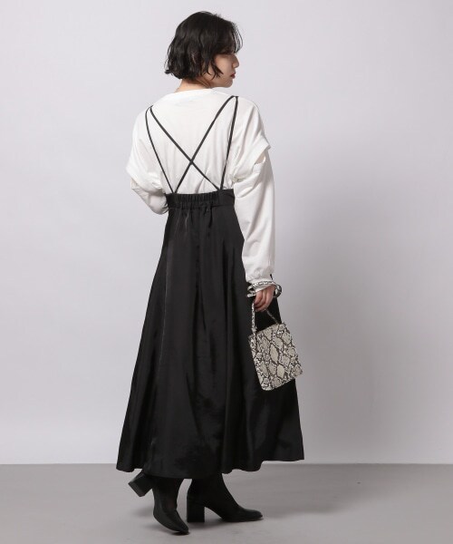 PAGEBOY（ページボーイ）の「グロッシーツイルキャミワンピース（ワンピース/ドレス・ブラック/グレージュ）」の5枚目の写真