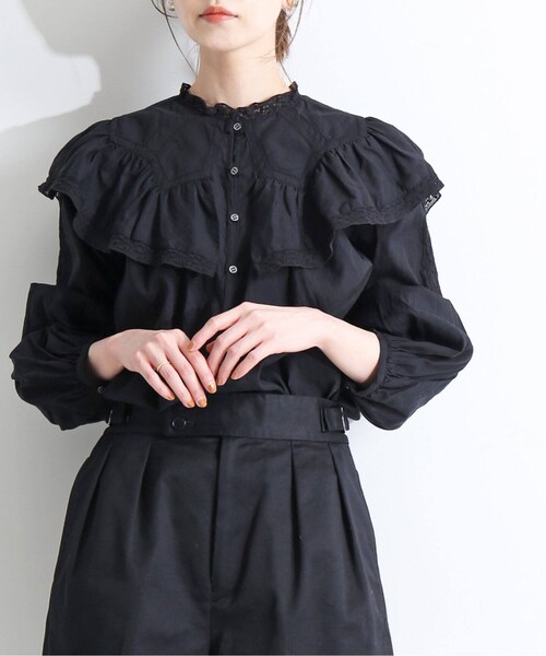 【5月末削除】IENA LA BOUCLE ウェザーフリル襟ブラウス IENA（イエナ）の「《追加予約》IENA LA BOUCLE レースカラー