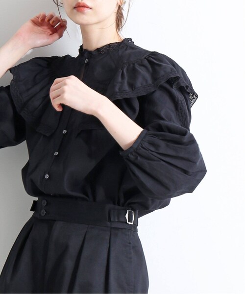 【5月末削除】IENA LA BOUCLE ウェザーフリル襟ブラウス IENA（イエナ）の「《追加予約》IENA LA BOUCLE レースカラー