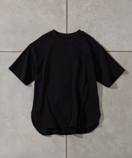 prose verse(プロズヴェール)の「《WEB限定》USコットンラウンドヘムフットボールTシャツ(Tシャツ/カットソー・レディース・オフホワイト/グレージュ/パープル/ブラウン/ブラック・FREE)」の3枚目の写真