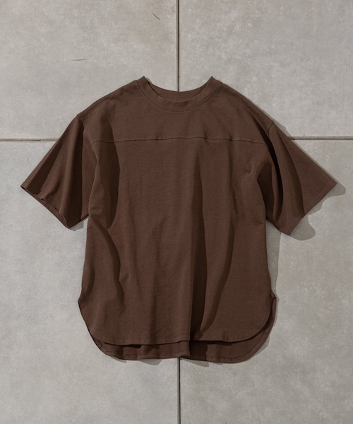 prose verse(プロズヴェール)の「《WEB限定》USコットンラウンドヘムフットボールTシャツ(Tシャツ/カットソー・レディース・オフホワイト/グレージュ/パープル/ブラウン/ブラック・FREE)」の1枚目の写真