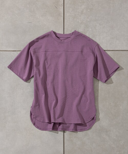 prose verse(プロズヴェール)の「《WEB限定》USコットンラウンドヘムフットボールTシャツ(Tシャツ/カットソー・レディース・オフホワイト/グレージュ/パープル/ブラウン/ブラック・FREE)」の2枚目の写真