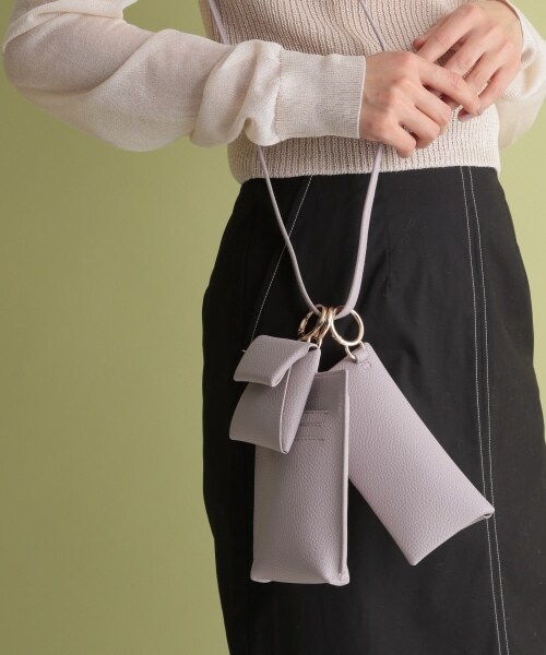 Andemiu（アンデミュウ）の「マルチポーチ3set（バッグ・ブラック/キャメル/パープル）」の3枚目の写真