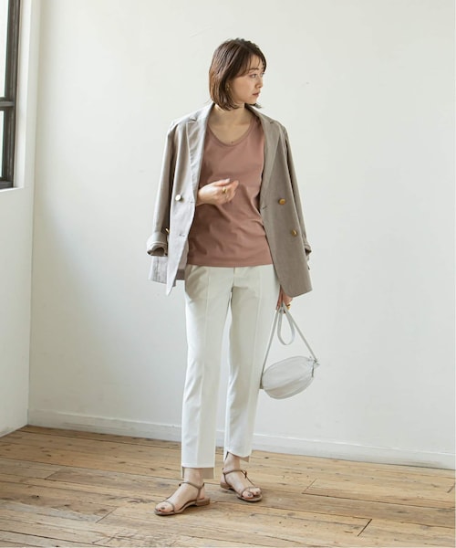 美品NOBLE ドライコットンリネンステップヘムパンツ36 追加》ドライコットンリネンステップヘムパンツ5（スラックス