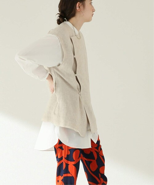 JOURNAL STANDARD relume（ジャーナルスタンダード　レリューム）の「《予約》リネンベスト◆（ジャケット/アウター・ベージュ/(027)/フリー/在庫あり）」の7枚目の写真