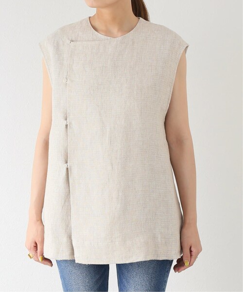 JOURNAL STANDARD relume（ジャーナルスタンダード　レリューム）の「《予約》リネンベスト◆（ジャケット/アウター・ベージュ/(027)/フリー/在庫あり）」の8枚目の写真