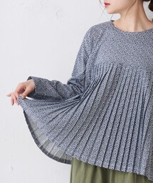 PUAL CE CIN | 花柄プリントプリーツプルオーバー(Tシャツ/カットソー)