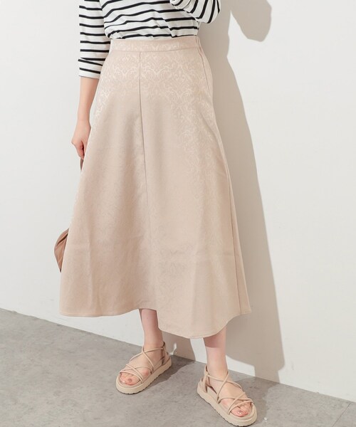 natural couture(ナチュラルクチュール)の「アンティークジャガード大人フレアスカート(スカート・レディース・ライトベージュ/サックスブルー/オレンジ・FREE)」の2枚目の写真