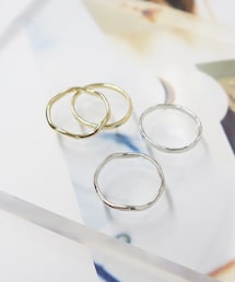 Lattice | シンプルウェーブ2連リング(リング)