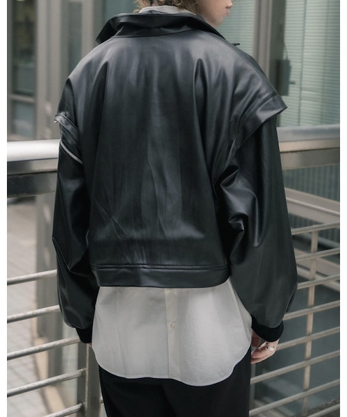 YohKi（ヨウキ）の「"Henkei" fake leather blouson（BLACK）（ブルゾン・レディース・BLACK・2/3）」の3枚目の写真