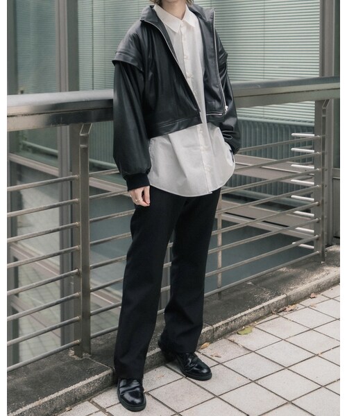 YohKi（ヨウキ）の「"Henkei" fake leather blouson（BLACK）（ブルゾン・レディース・BLACK・2/3）」の4枚目の写真