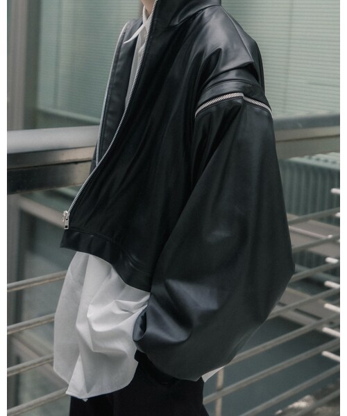 YohKi（ヨウキ）の「"Henkei" fake leather blouson（BLACK）（ブルゾン・レディース・BLACK・2/3）」の5枚目の写真