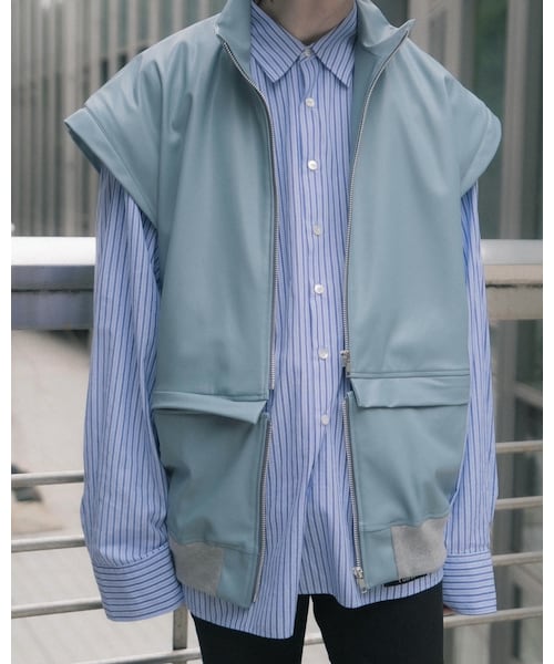 YohKi（ヨウキ）の「"Henkei" fake leather blouson（LIGHT BLUE）（ブルゾン・レディース・ブルー・2/3）」の5枚目の写真