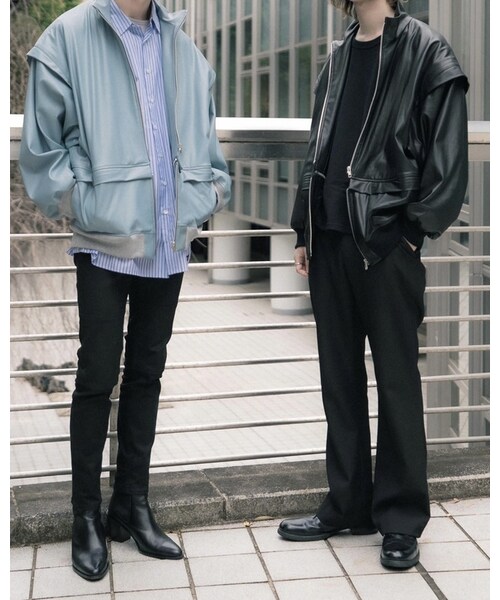 YohKi（ヨウキ）の「"Henkei" fake leather blouson（LIGHT BLUE）（ブルゾン・レディース・ブルー・2/3）」の8枚目の写真