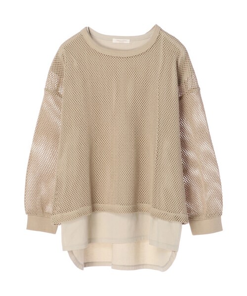 Green Parks(グリーンパークス)の「SET2点 メッシュプルオーバー+Tシャツ(トップス・オフホワイト/グレーベージュ/カーキ・F)」の14枚目の写真