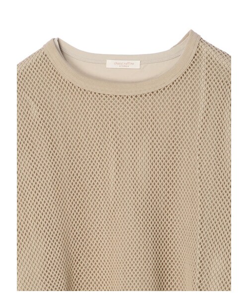 Green Parks(グリーンパークス)の「SET2点 メッシュプルオーバー+Tシャツ(トップス・オフホワイト/グレーベージュ/カーキ・F)」の8枚目の写真