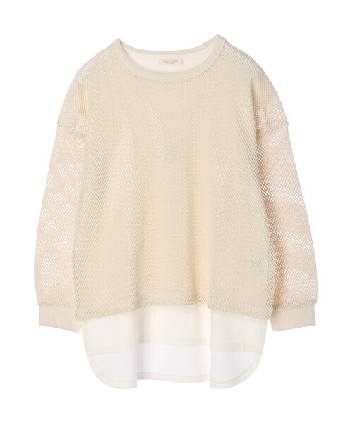 Green Parks(グリーンパークス)の「SET2点 メッシュプルオーバー+Tシャツ(トップス・オフホワイト/グレーベージュ/カーキ・F)」の12枚目の写真