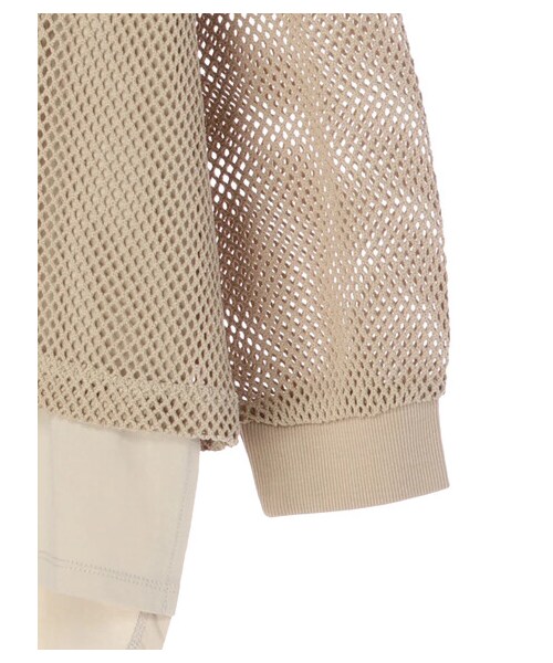 Green Parks(グリーンパークス)の「SET2点 メッシュプルオーバー+Tシャツ(トップス・オフホワイト/グレーベージュ/カーキ・F)」の9枚目の写真