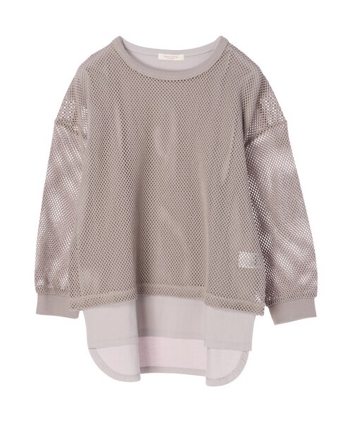 Green Parks(グリーンパークス)の「SET2点 メッシュプルオーバー+Tシャツ(トップス・オフホワイト/グレーベージュ/カーキ・F)」の16枚目の写真